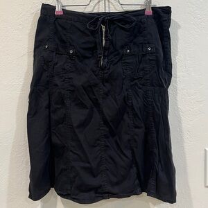 Black Drawstring Cargo Skirt